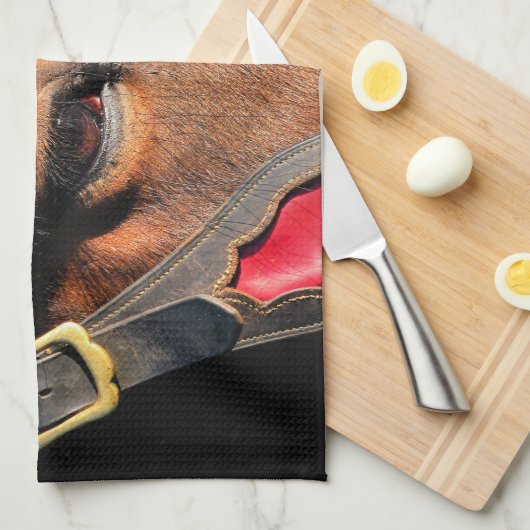 LINGE DE CUISINE CHEVAUX (Quart Plié)