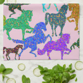Linge De Cuisine Chevaux arc-en-ciel (Plié)