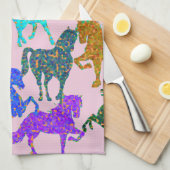 Linge De Cuisine Chevaux arc-en-ciel (Quart Plié)