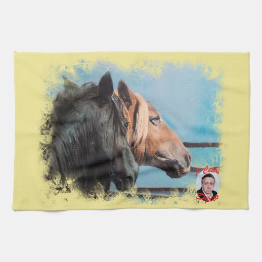 Linge De Cuisine Chevaux/Cabalos/Horses (Horizontal)