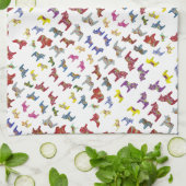 Linge De Cuisine Chevaux Dala multicolores (Plié)