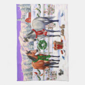 Linge De Cuisine Chevaux de Noël en neige (Vertical)