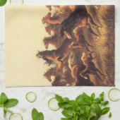 Linge De Cuisine Chevaux sauvages de course par James Walker (Plié)