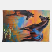 Linge De Cuisine Chevaux sauvages *personnalisez* (Horizontal)