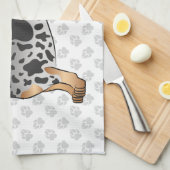 Linge De Cuisine Cheveux Courtes Et Poignets Noir Et Tan (Quart Plié)