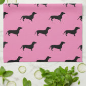 Linge De Cuisine Cheveux courts Dachshund - Silhouette 1 (Plié)