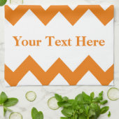Linge De Cuisine Chevron audacieux orange avec le texte (Plié)