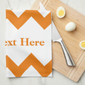 Linge De Cuisine Chevron audacieux orange avec le texte (Quart Plié)