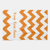 Linge De Cuisine Chevron audacieux orange avec le texte (Horizontal)