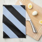 Linge De Cuisine Chevron bleu clair et noir (Quart Plié)