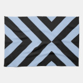 Linge De Cuisine Chevron bleu clair et noir (Horizontal)