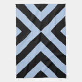 Linge De Cuisine Chevron bleu clair et noir (Vertical)