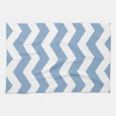 Linge De Cuisine Chevron bleu et blanc (Horizontal)