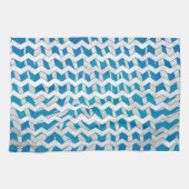 Linge De Cuisine Chevron bleu et blanc Zebra (Horizontal)