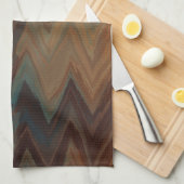 Linge De Cuisine Chevron Brown sud-ouest (Quart Plié)