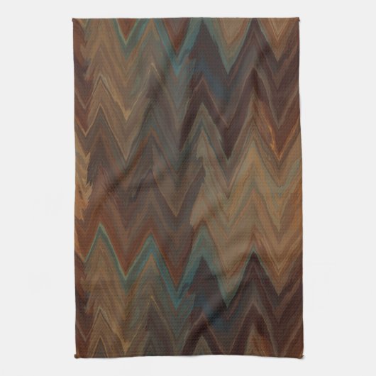 Linge De Cuisine Chevron Brown sud-ouest (Vertical)