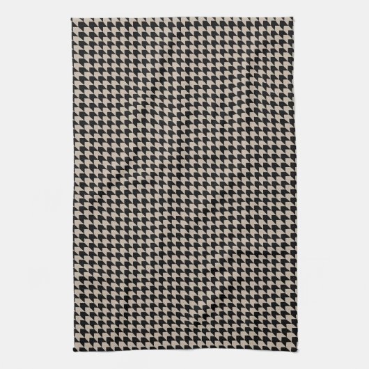 Linge De Cuisine Chevron Checks Tan et Black (Vertical)