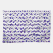 Linge De Cuisine Chevron Dalmatien violet et blanc (Horizontal)