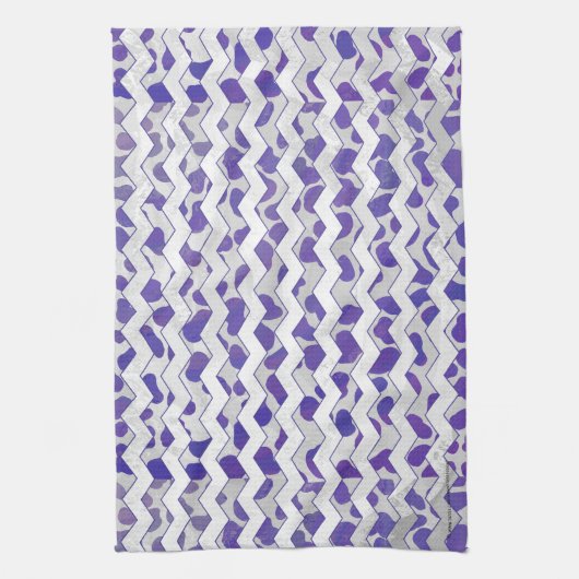 Linge De Cuisine Chevron Dalmatien violet et blanc (Vertical)