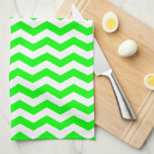 Linge De Cuisine Chevron de clé Lime Wave (Quart Plié)
