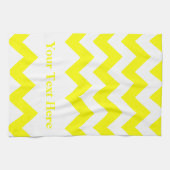 Linge De Cuisine Chevron en gras jaune avec texte personnalisable (Horizontal)