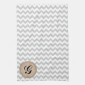 Linge De Cuisine Chevron gris-clair - texte fait sur commande (Vertical)