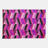 Linge De Cuisine Chevron/Herringbone abstrait | Violets et Violet (Horizontal)