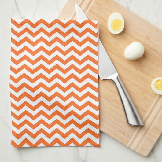 Linge De Cuisine Chevron orange (Quart Plié)