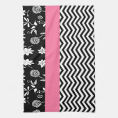 Linge De Cuisine chevron rose (Vertical)