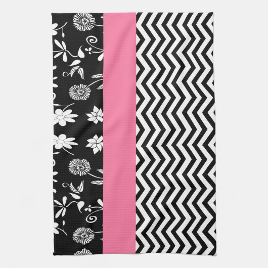 Linge De Cuisine chevron rose (Vertical)