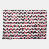 Linge De Cuisine Chevron rose et noir Dalmation (Horizontal)