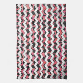 Linge De Cuisine Chevron rose et noir Dalmation (Vertical)