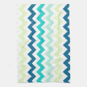 Linge De Cuisine Chevron turquoise et vert (Vertical)