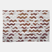 Linge De Cuisine Chevron Vache Brown et blanc (Horizontal)