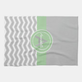 Linge De Cuisine Chevron vert gris (Horizontal)