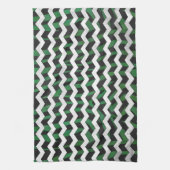 Linge De Cuisine Chevron Zebra noir et vert (Vertical)