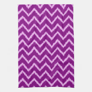 Linge De Cuisine Chevrons Ikat - Violet améthyste et orchidée clair