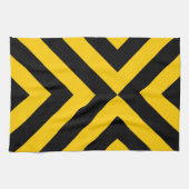 Linge De Cuisine Chevrons jaunes et noirs (Horizontal)