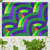 Linge De Cuisine chevrons modernes chic vert/marine (Plié)