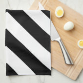 Linge De Cuisine Chevrons noirs et blancs (Quart Plié)