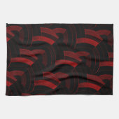 Linge De Cuisine chevrons noirs/rouges chics modernes (Horizontal)