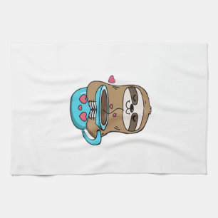 Linge De Cuisine Chibi Paresseux Amoureux du Café � Mignon Kawaii P