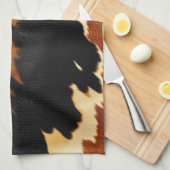 Linge De Cuisine Chic Brown Black Cream Western Cowhide (Quart Plié)