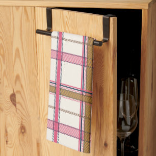 Linge De Cuisine Chic Carreaux Rose Navy Esthétique