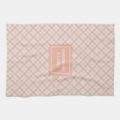 Linge De Cuisine Chic Coral Grey Towel Personalized Kitchen Accent (Horizontal)