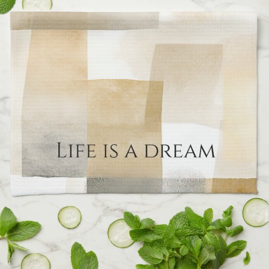 Linge De Cuisine Chic Cream Brown Abstrait (Plié)