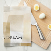 Linge De Cuisine Chic Cream Brown Abstrait (Quart Plié)