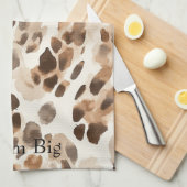 Linge De Cuisine Chic Crème Brown Poster de animal léopard (Quart Plié)