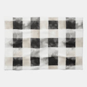 Linge De Cuisine Chic Crème Noir Plaid (Horizontal)