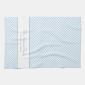 Linge De Cuisine Chic Dusty Bleu Français Plaid Check Pays Gourmet (Horizontal)